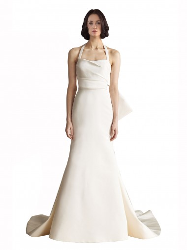Acquista Avorio Stile sirena Capestro Raso Spiaggia Abiti da sposa