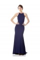 Acquista Blu navy Stile sirena Capestro Alto Collo Crespo Elastico Lunga Formali Abiti da damigella donore / Abiti da sera / Abiti da ballo