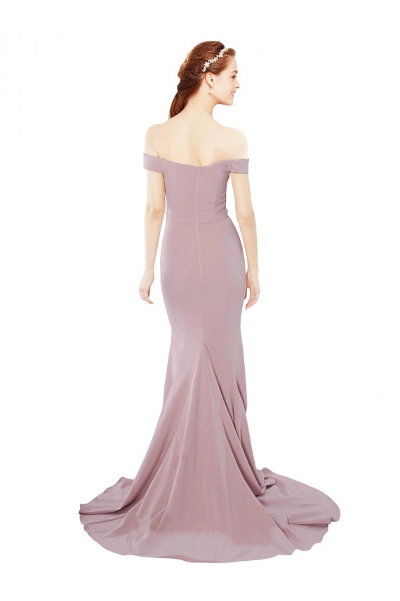 Acquista Rosa polveroso Stile sirena Sweep treno Crespo Elastico Lunga Formali Abiti da damigella donore / Abiti da sera / Abiti da ballo